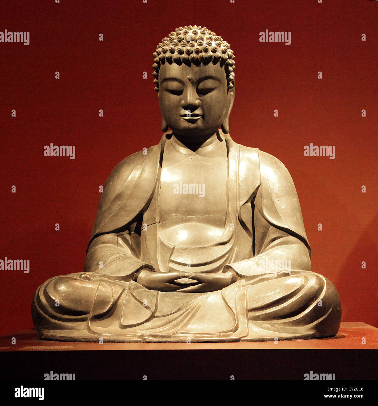 El Buda de la luz infinita,Amida Nyorai,Japón,1716,bronce Foto de stock