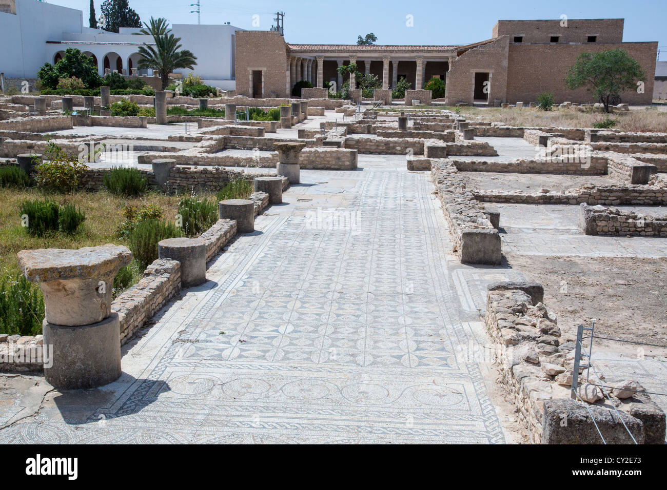 La Casa de África en el museo arqueológico de El Jem, Túnez Foto de stock