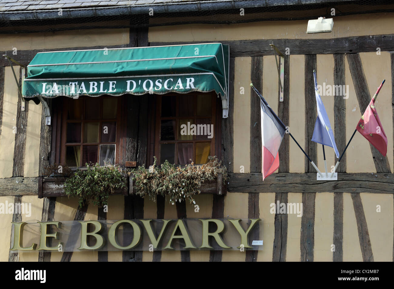 Página principal "Le Bovary - La Table d'Oscar', Ry, Normandía, Francia Foto de stock