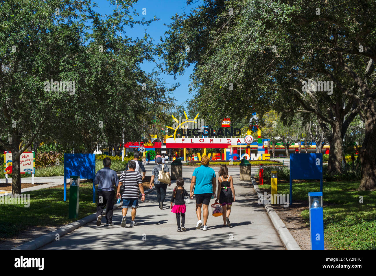 Entrada al parque temático Legoland Florida, Winter Haven, Florida, EE.UU. Foto de stock