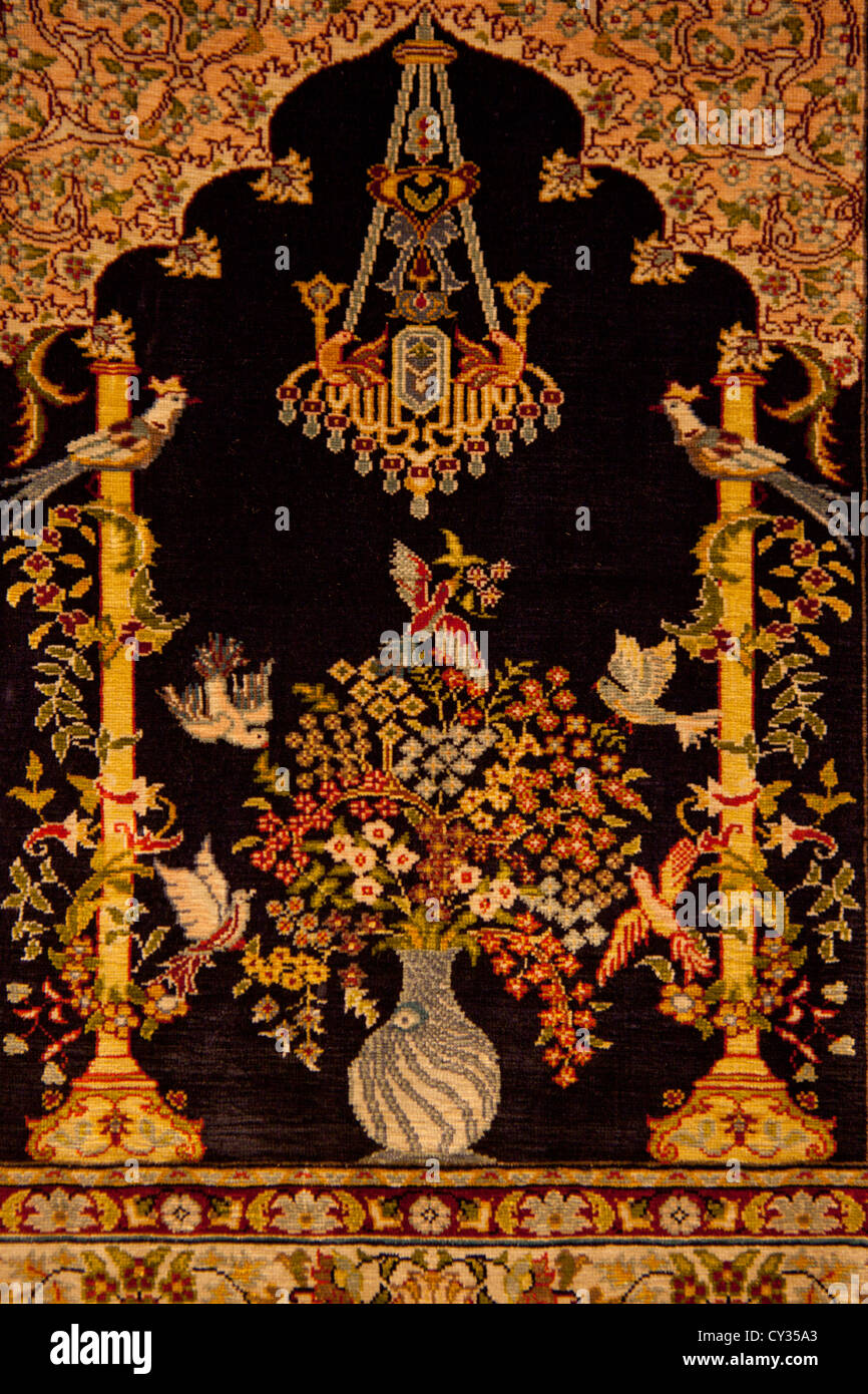 Rosca de habilidades de diseño de arte de tejer tapetes de alfombra patrón Foto de stock