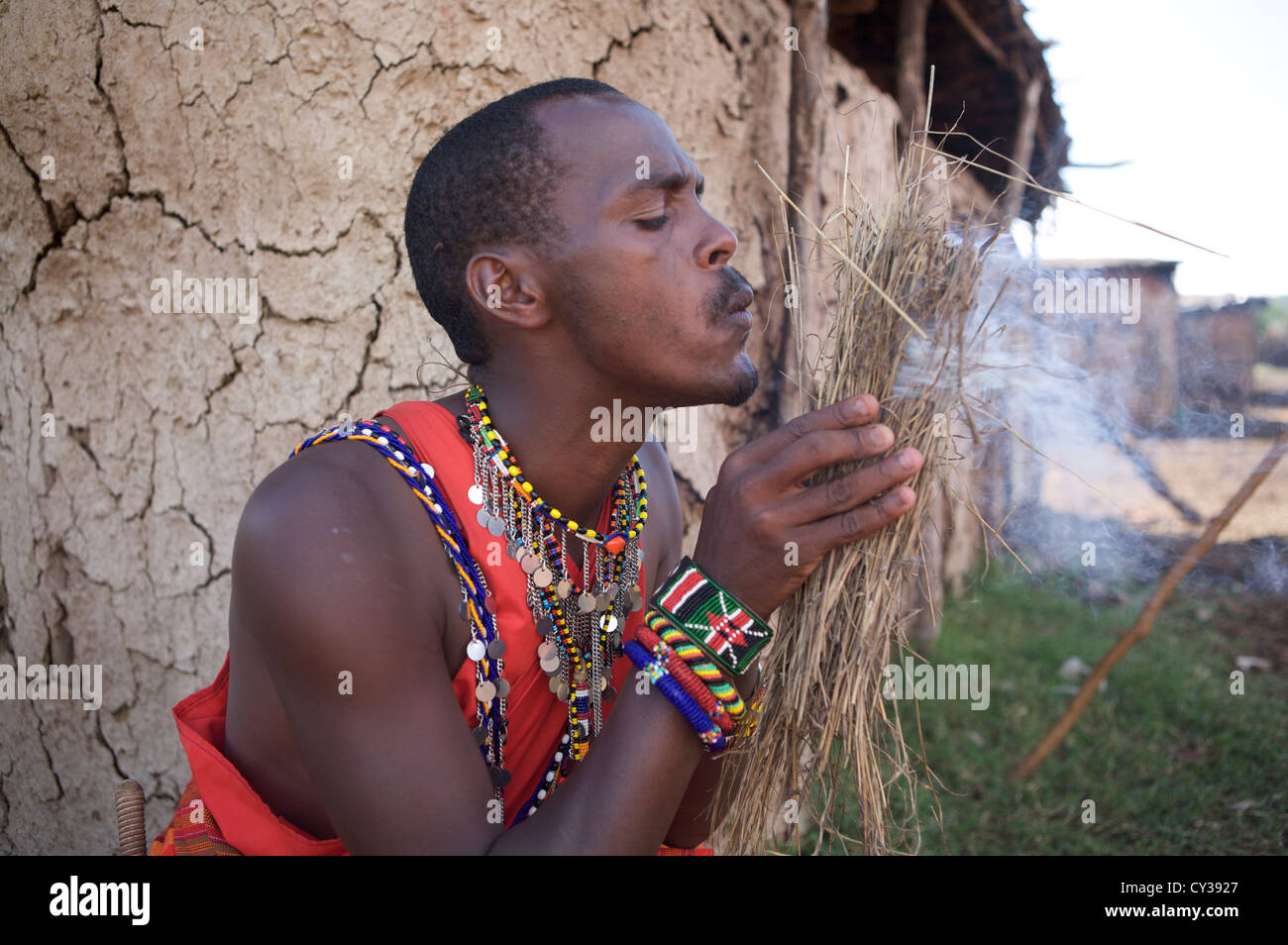 La tribu de los masai en Kenia Foto de stock