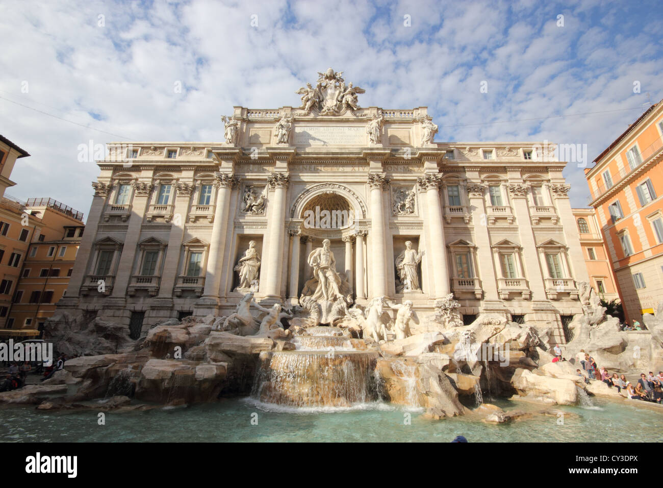 La famosa Fuente de Trevi, la fontana di Trevi, detalle, Italia, viajes, Roma, Roma, mármol, photoarkive Foto de stock