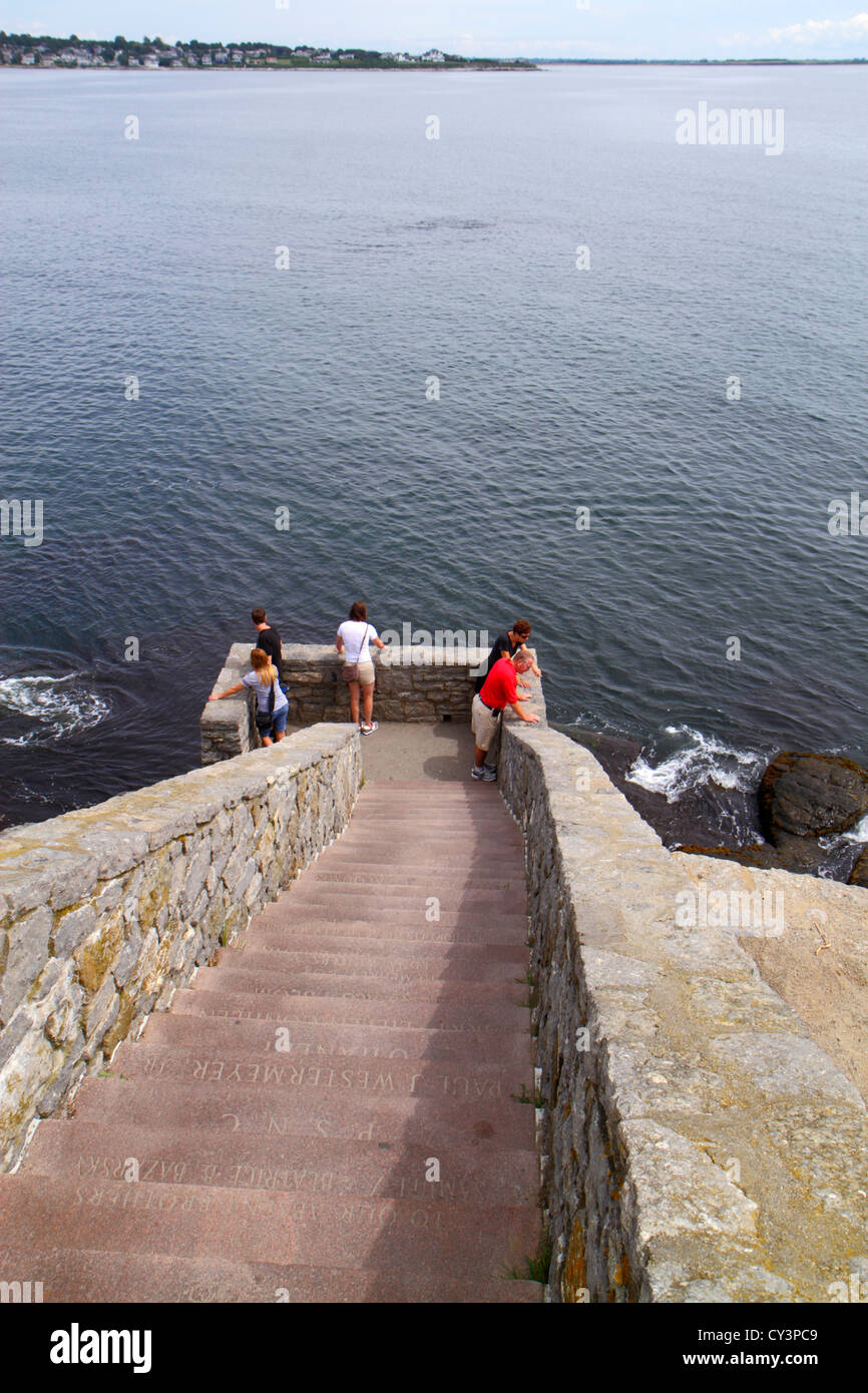 Rhode Island Newport, Easton Bay, Cliff Walk, escaleras escalera escalera escalera escalera, RI120820017 Foto de stock