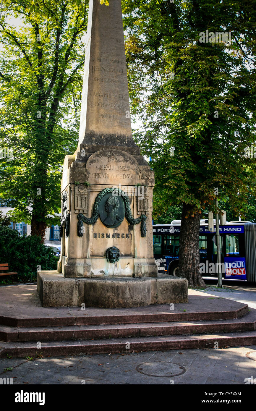 Monumento al Conde Von Bismark en Ulm, Alemania Foto de stock
