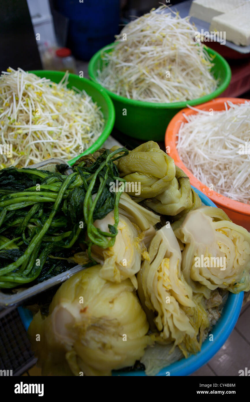 Mercado de verduras en Hongkong Foto de stock