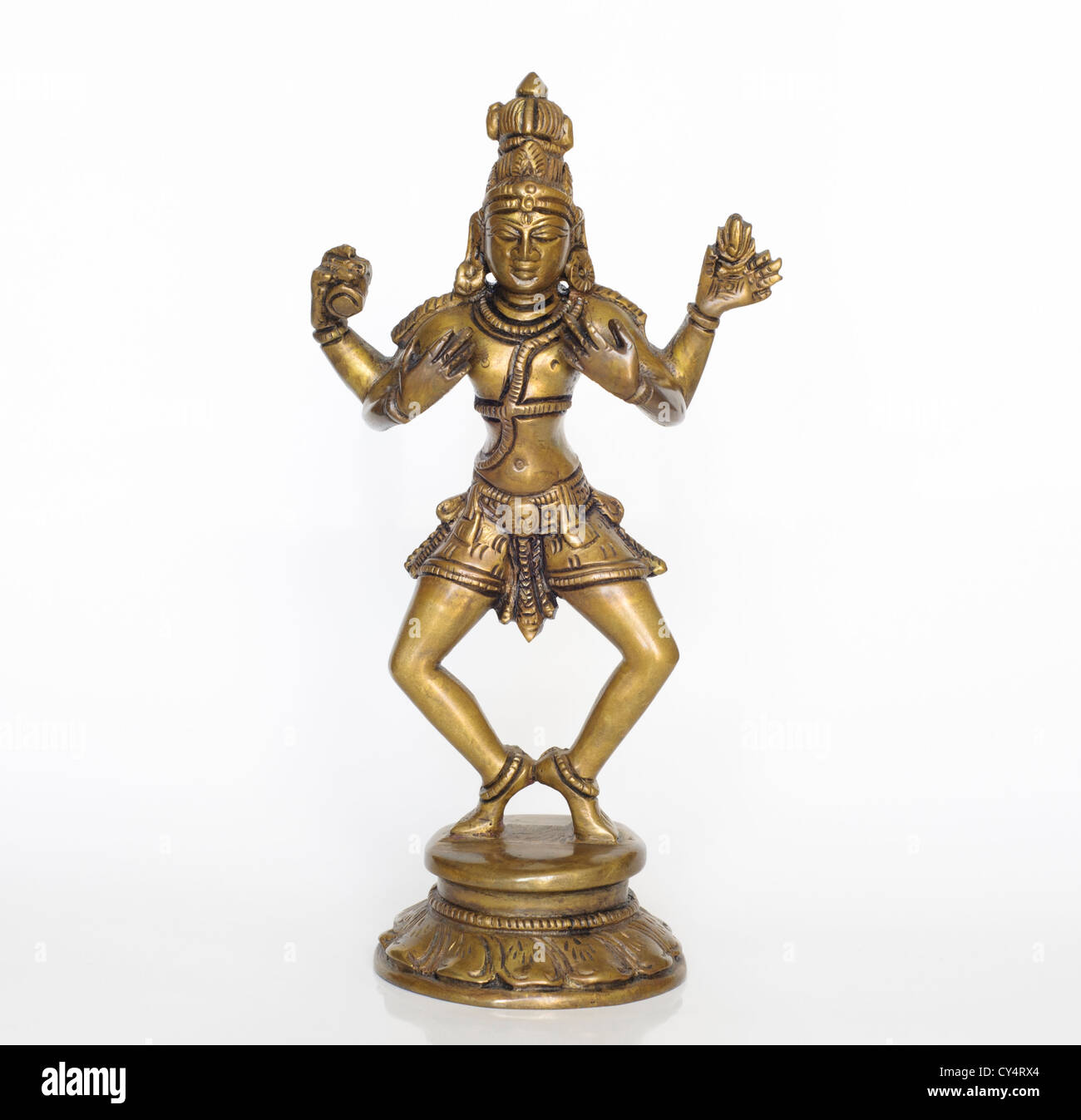 Pequeña estatuilla de bronce del dios hindú Shiva Foto de stock