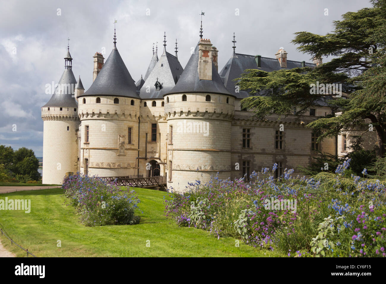 Vista del Chateau de Chaumont Chaumont-sur-Loire, Loir et Cher, región del Loira de Francia Foto de stock