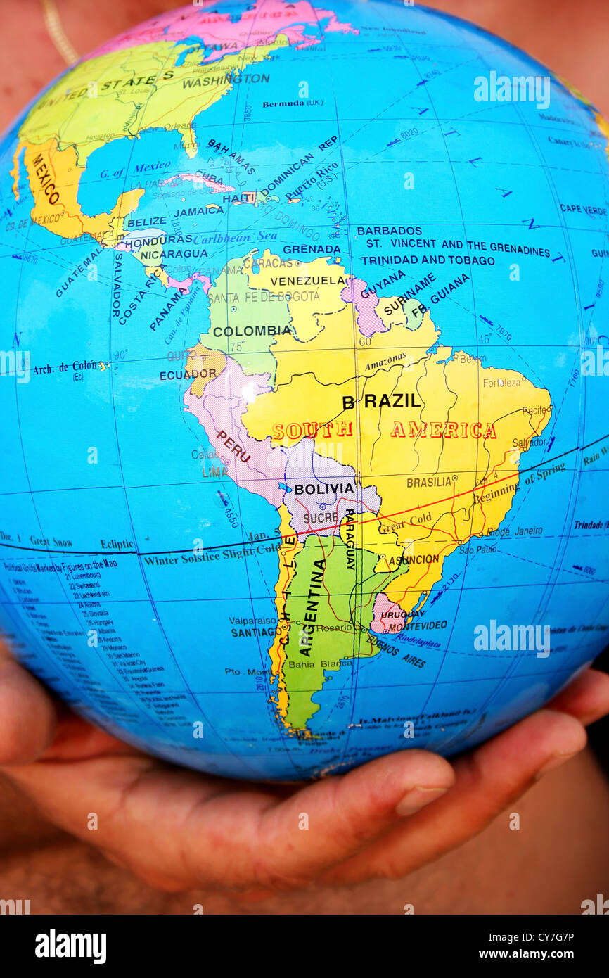 South america on globe political fotografías e imágenes de alta resolución  - Alamy