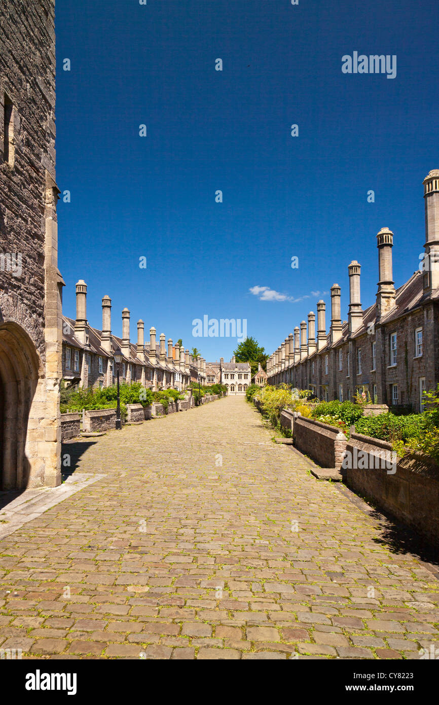 Vicario está cerca (la calle habitada más antigua de Europa) de Wells, Somerset, Inglaterra, Reino Unido. Foto de stock