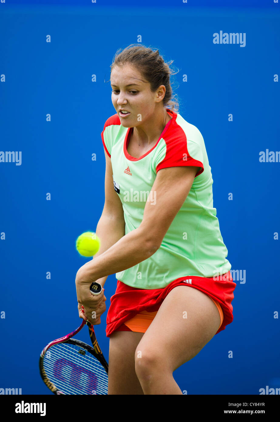 Laura Robson en acción. Foto de stock