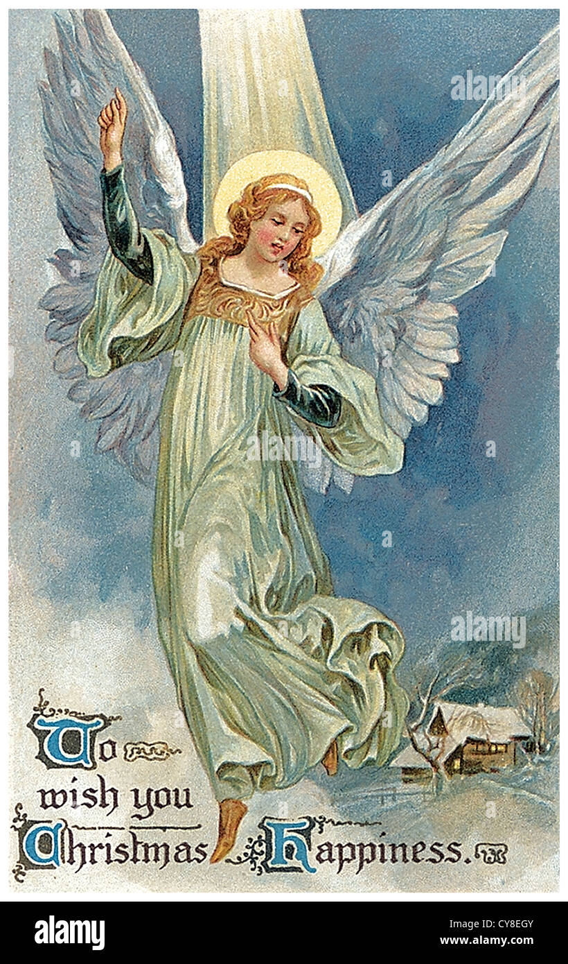 Angel en vestido blanco Foto de stock