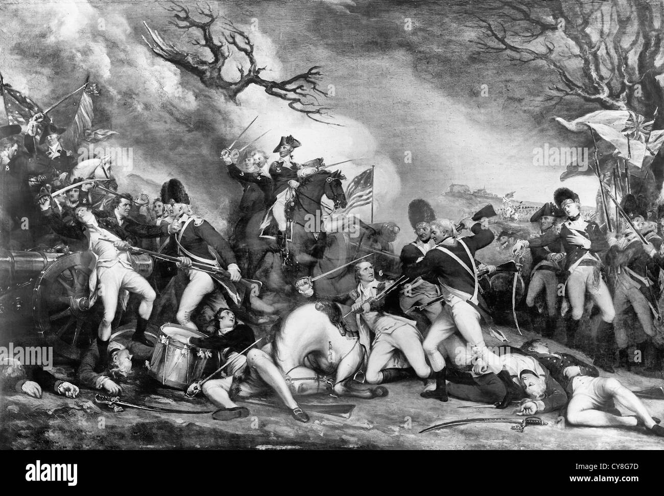 Batalla de Princeton, enero de 1777, EE.UU. La guerra revolucionaria Foto de stock
