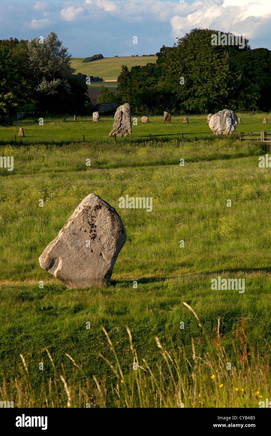 Círculo de piedra de Avebury neolithic henge, Wiltshire, Inglaterra Foto de stock