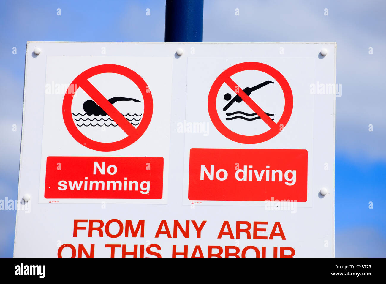 Sin mostrar ningún signo de nadar o bucear Foto de stock