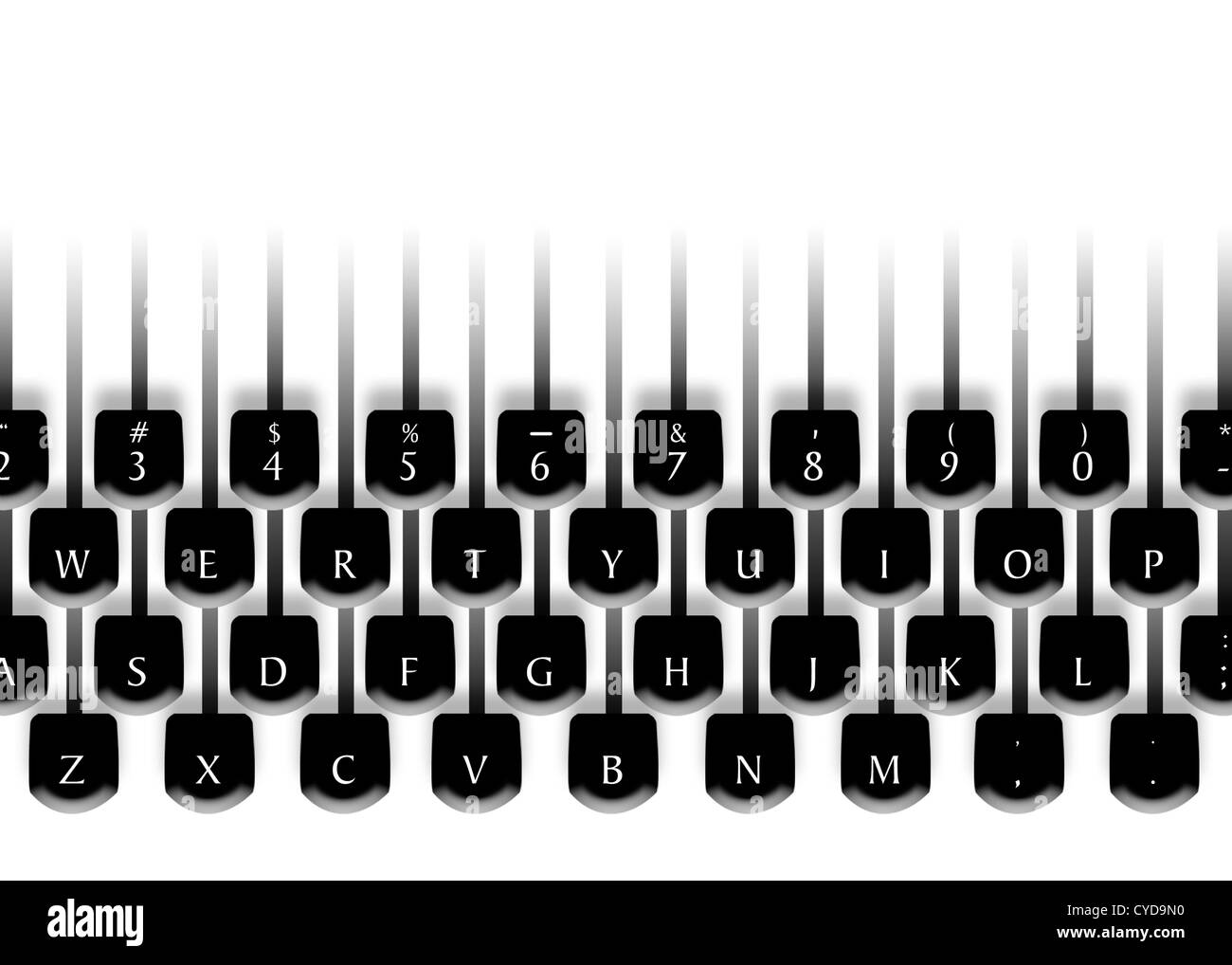 Teclado de maquina de escribir Imágenes de stock en blanco y negro - Alamy