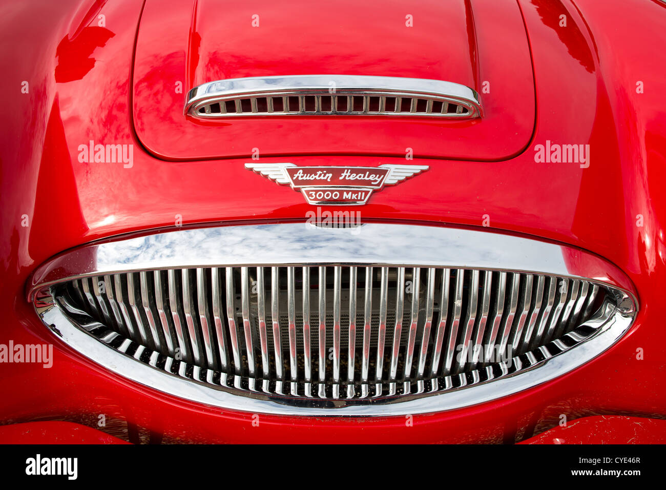 Austin Healey classic car. Foto de stock