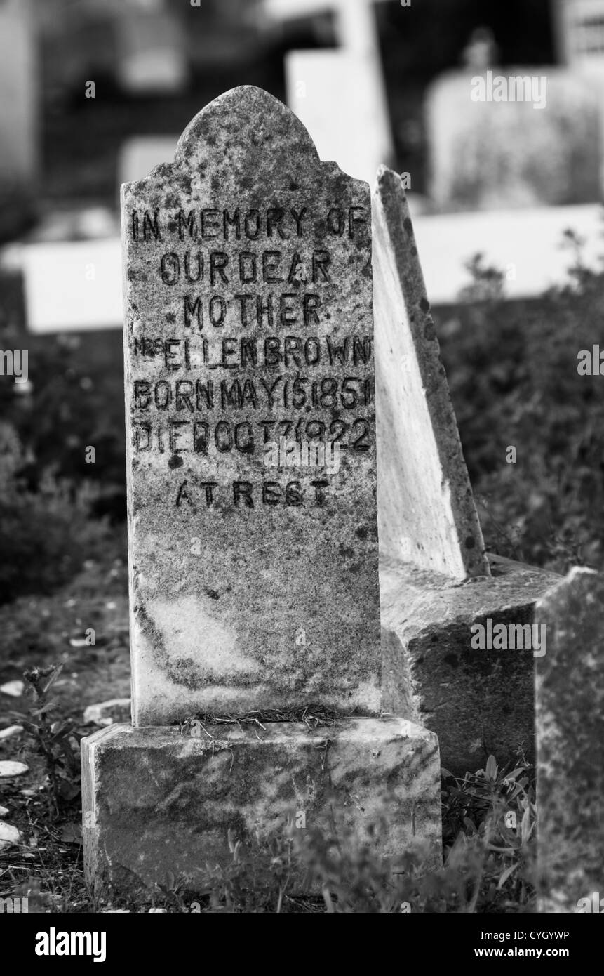 Lápida en el cementerio de Holt 1 Foto de stock