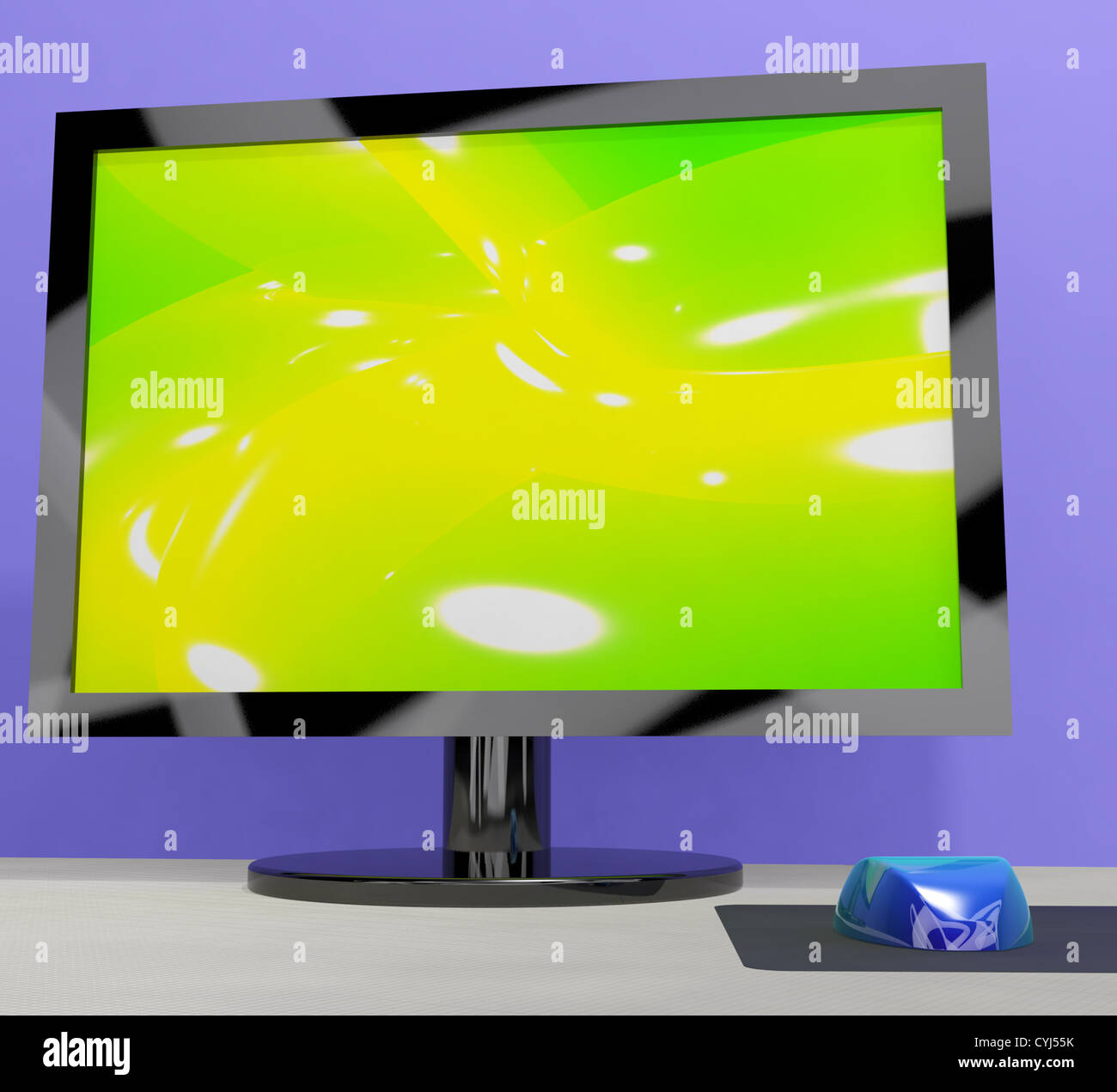 Monitor de televisión mostrando la televisión de alta definición o HDTV Foto de stock