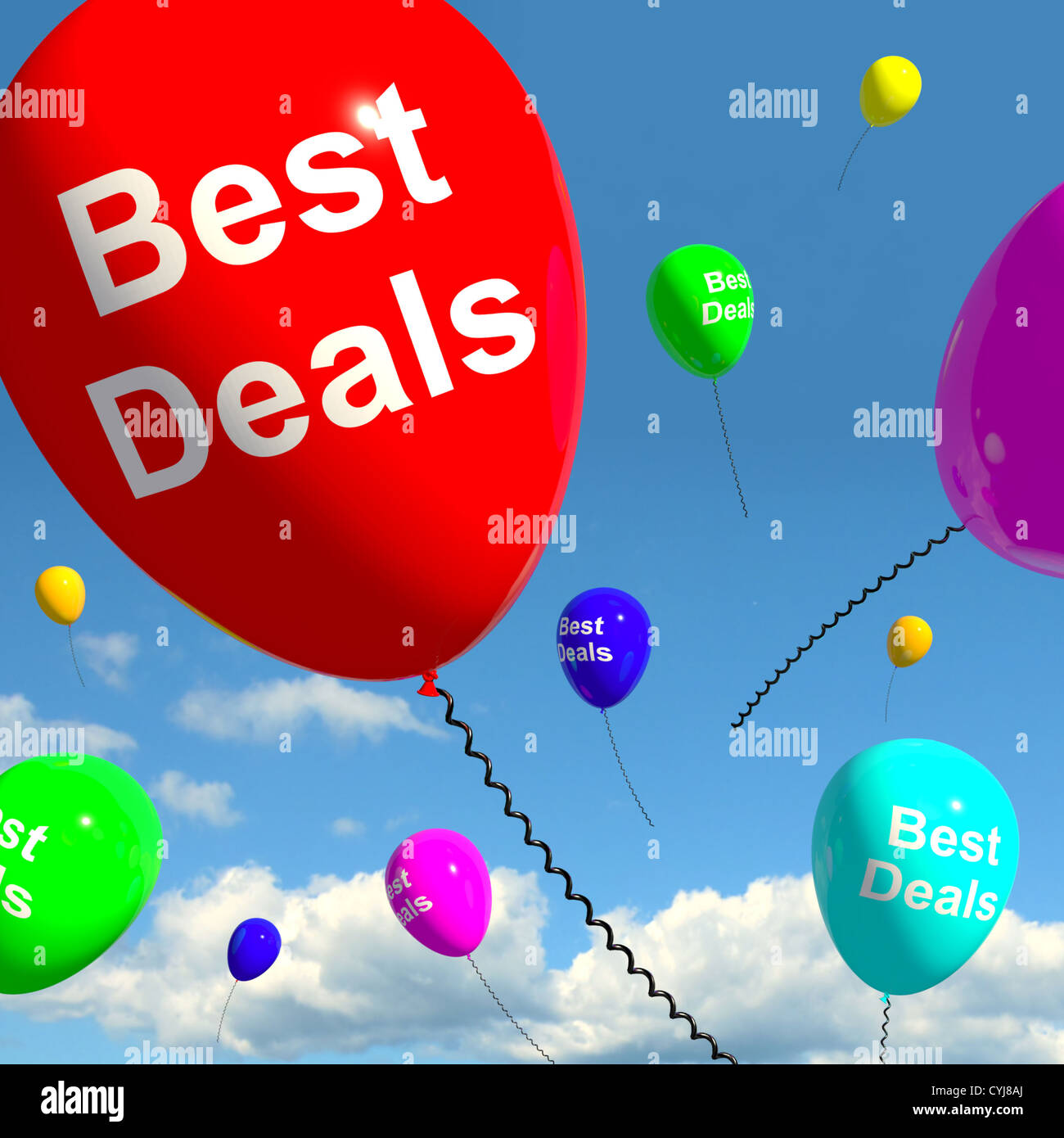 Mejores ofertas globos representa ofertas o descuentos Foto de stock