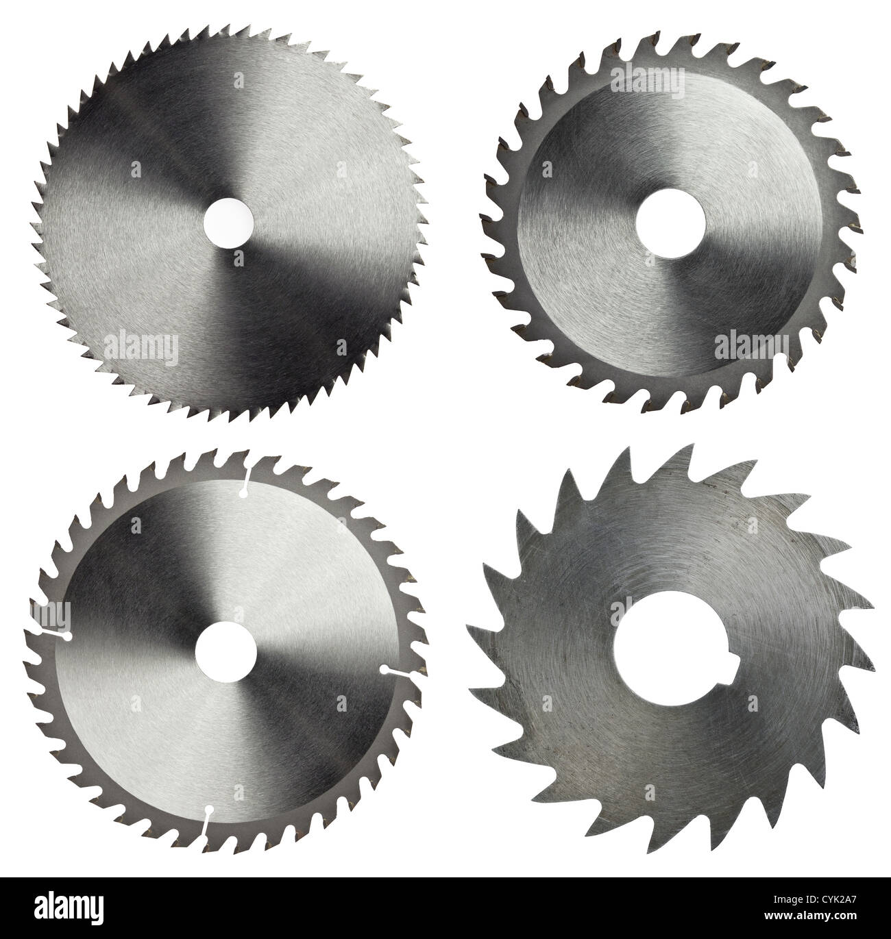 Hojas de sierra circular para trabajos en madera Foto de stock