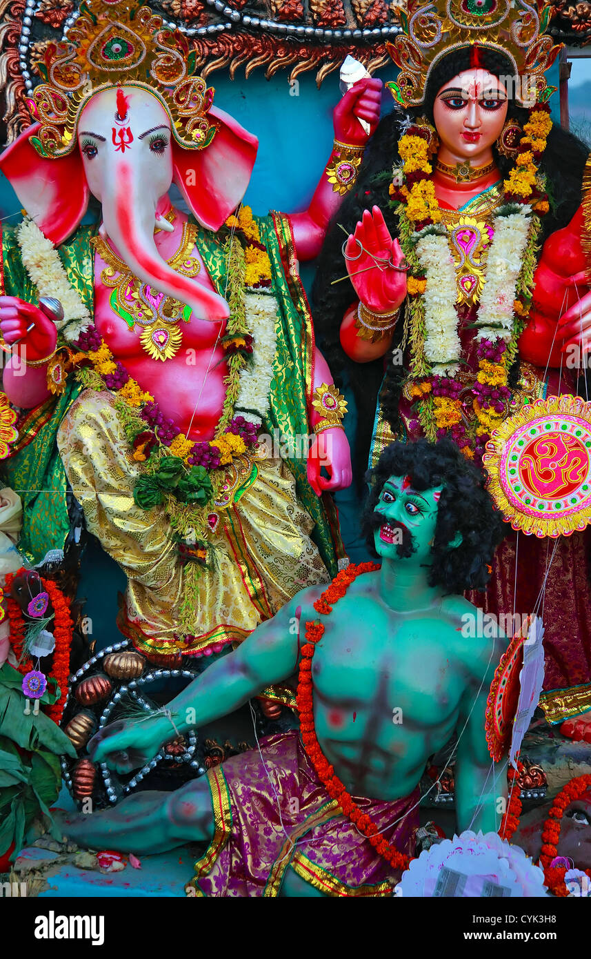 Indian,Idol,Estatua,Hindu,Diosa,Durga Pooja,,Devi,Kali,Maa,Indio,mitología,religiosos,India Foto de stock