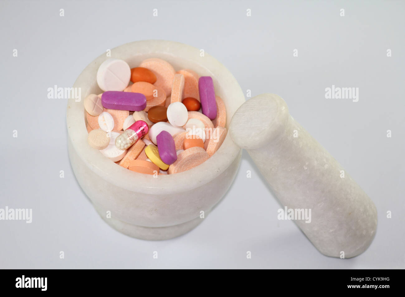 Close-up de píldoras medicinales analgésico Tablet Foto de stock