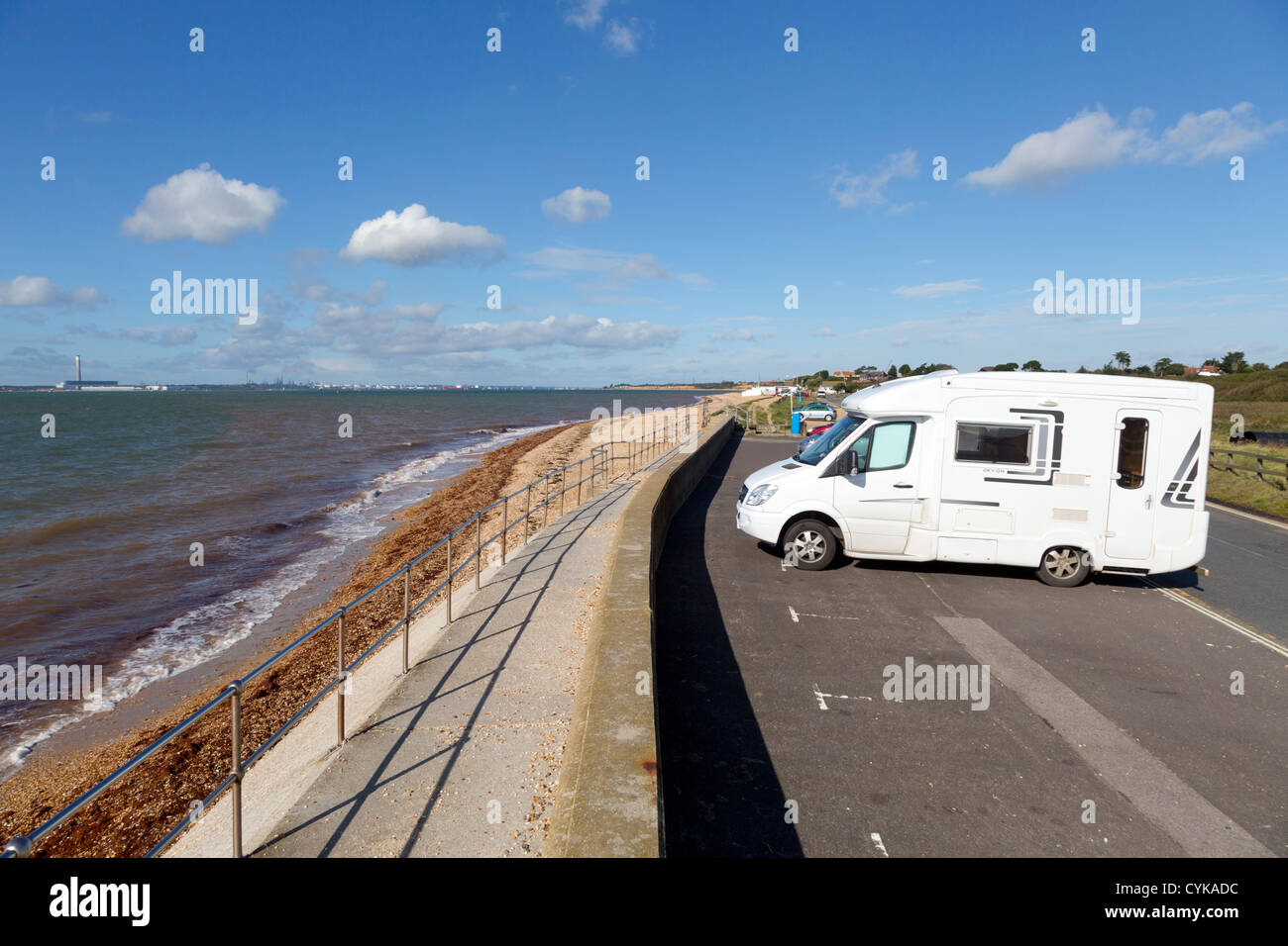 Mar, Titchfield Hampshire; Reino Unido; la autocaravana estacionada; Foto de stock