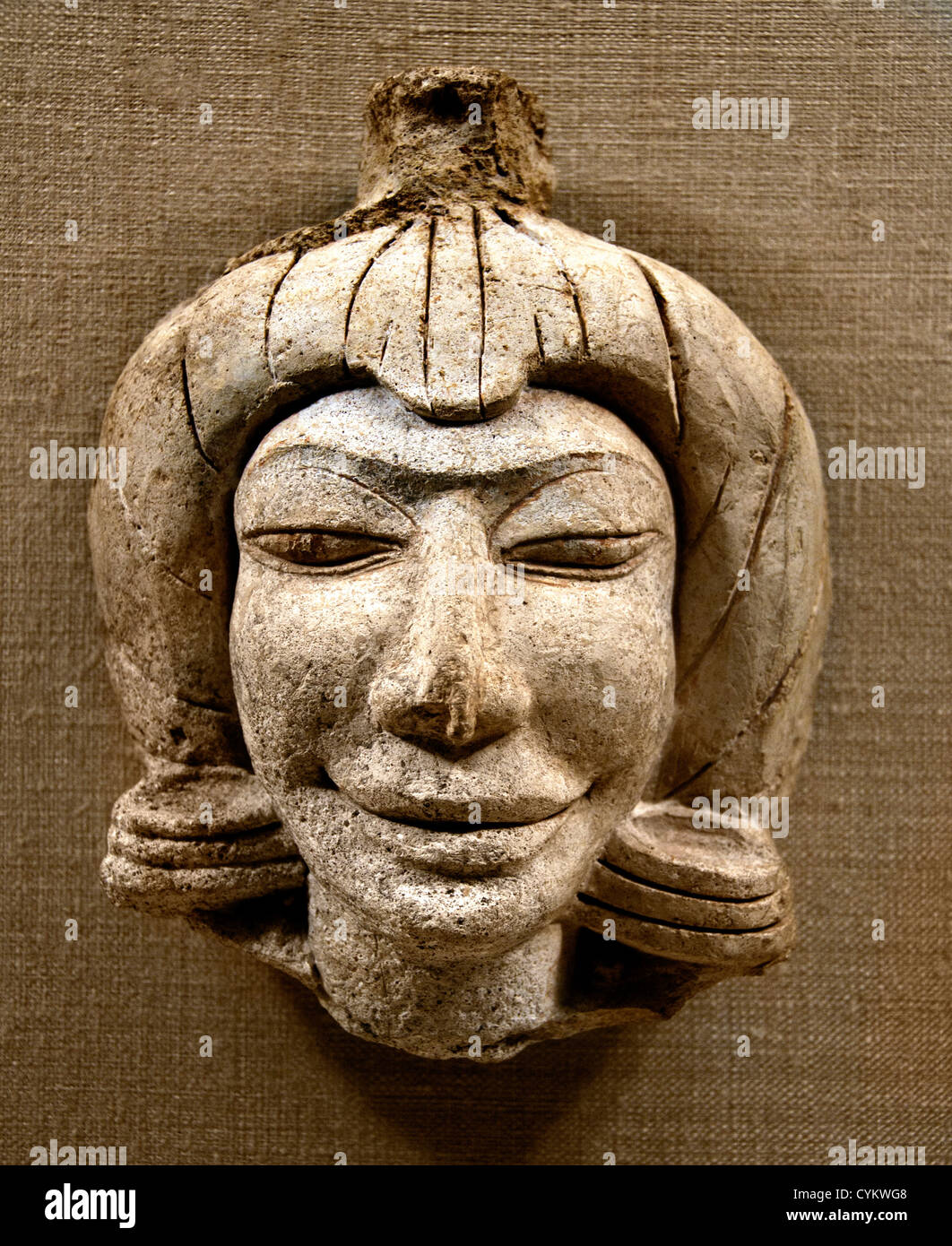 Cabeza de un Bodhisattva primera mitad del siglo VIII, la cultura Tailandia provincia de Phetchabun Thai Foto de stock