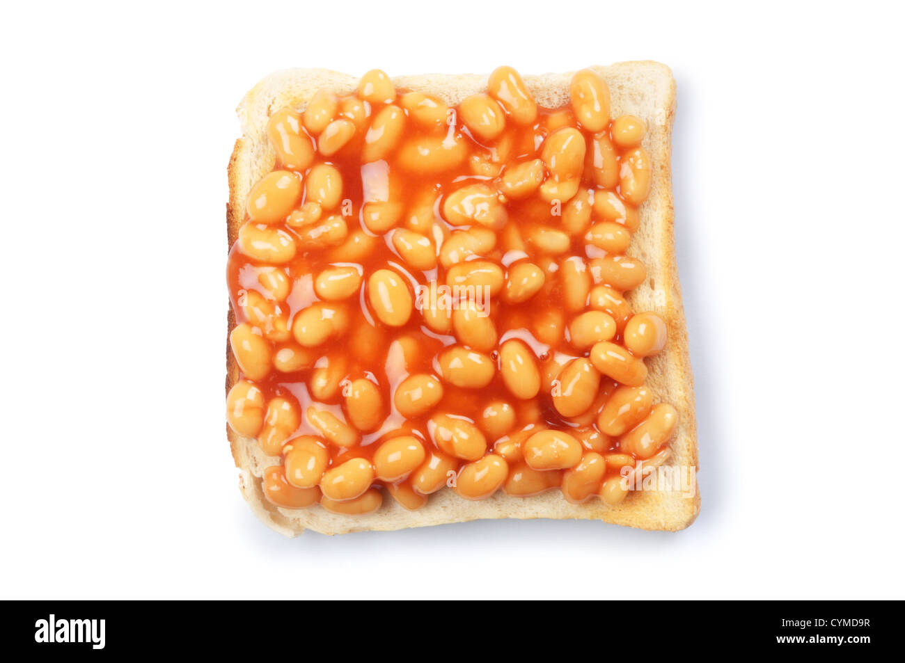 Baked Beans sobre pan tostado - John Gollop Foto de stock