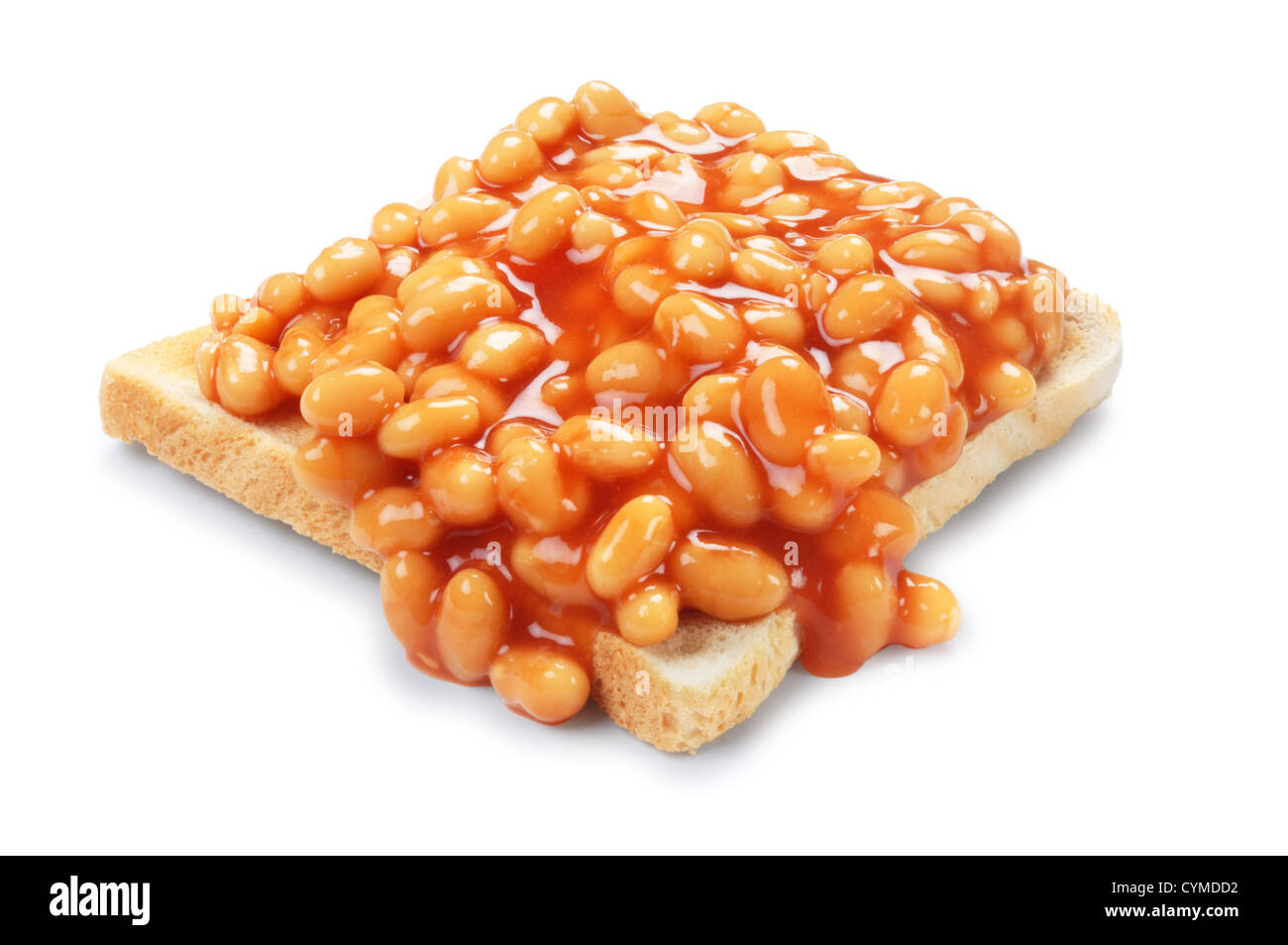 Baked Beans sobre pan tostado - John Gollop Foto de stock