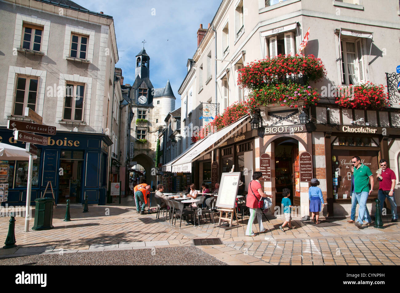 El centro de la ciudad de Amboise, Francia Fotografía de stock Alamy