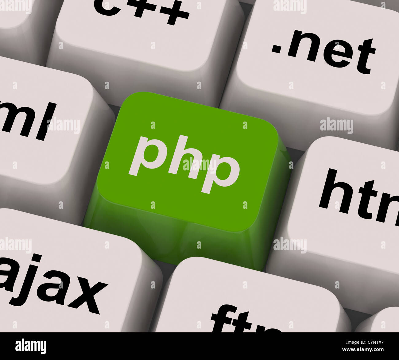 Tecla de programación php mostrando lenguaje de desarrollo de Internet Foto de stock