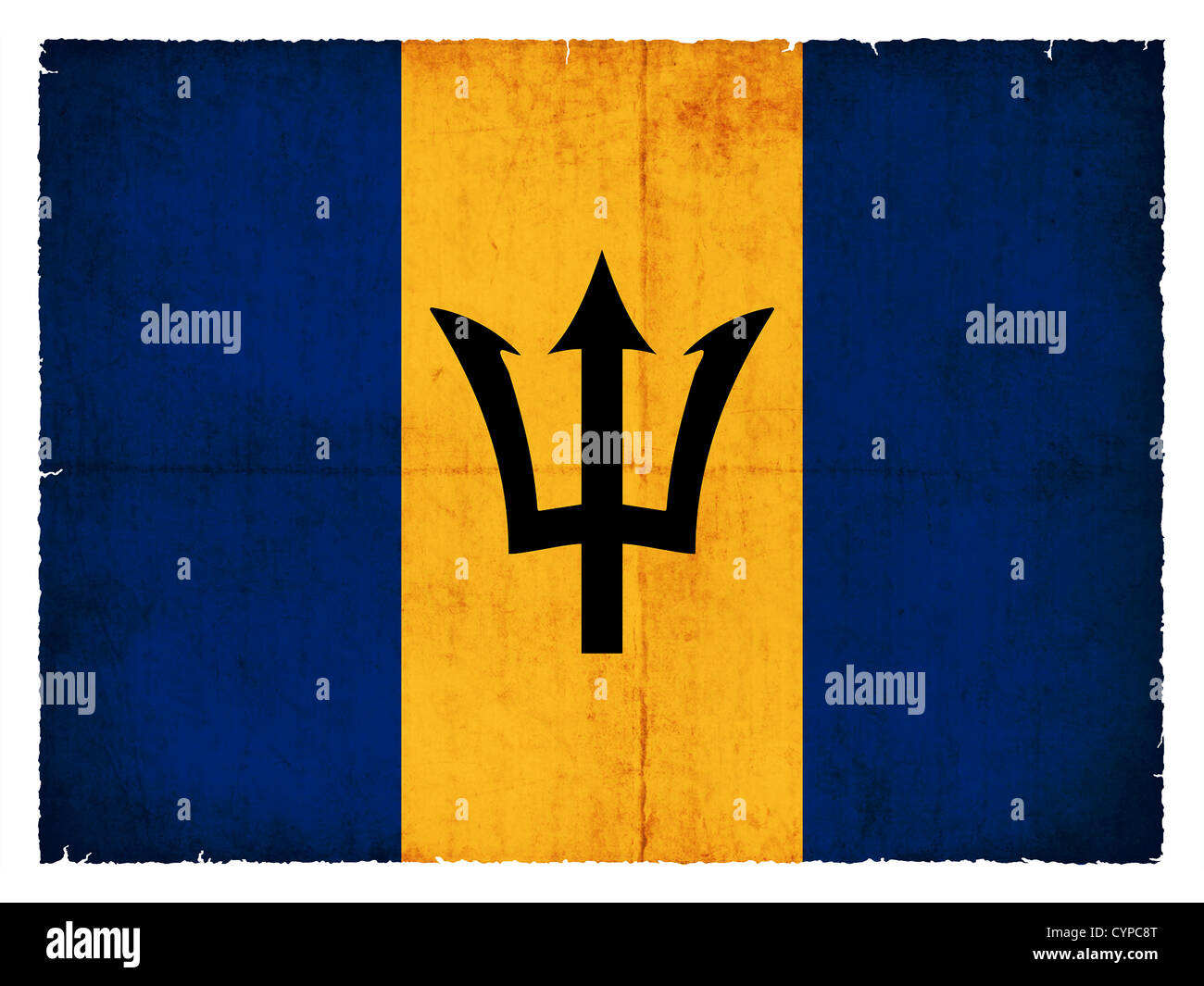 Bandera de Barbados creadas en estilo grunge Foto de stock