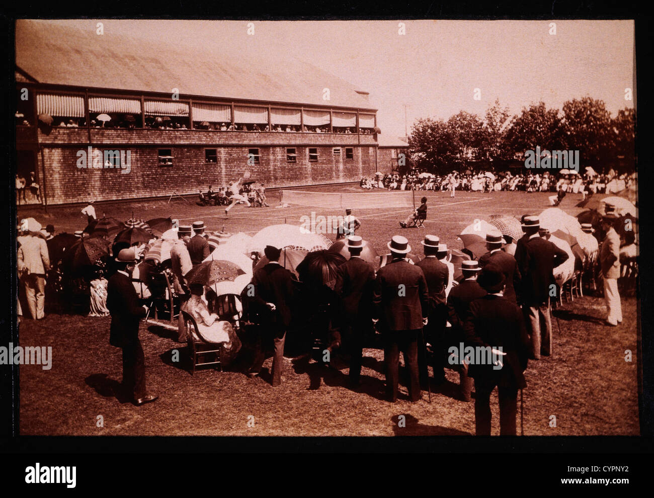 Torneo de Tenis de césped, Newport Casino en Newport, Rhode Island, EE.UU., 1890 Foto de stock