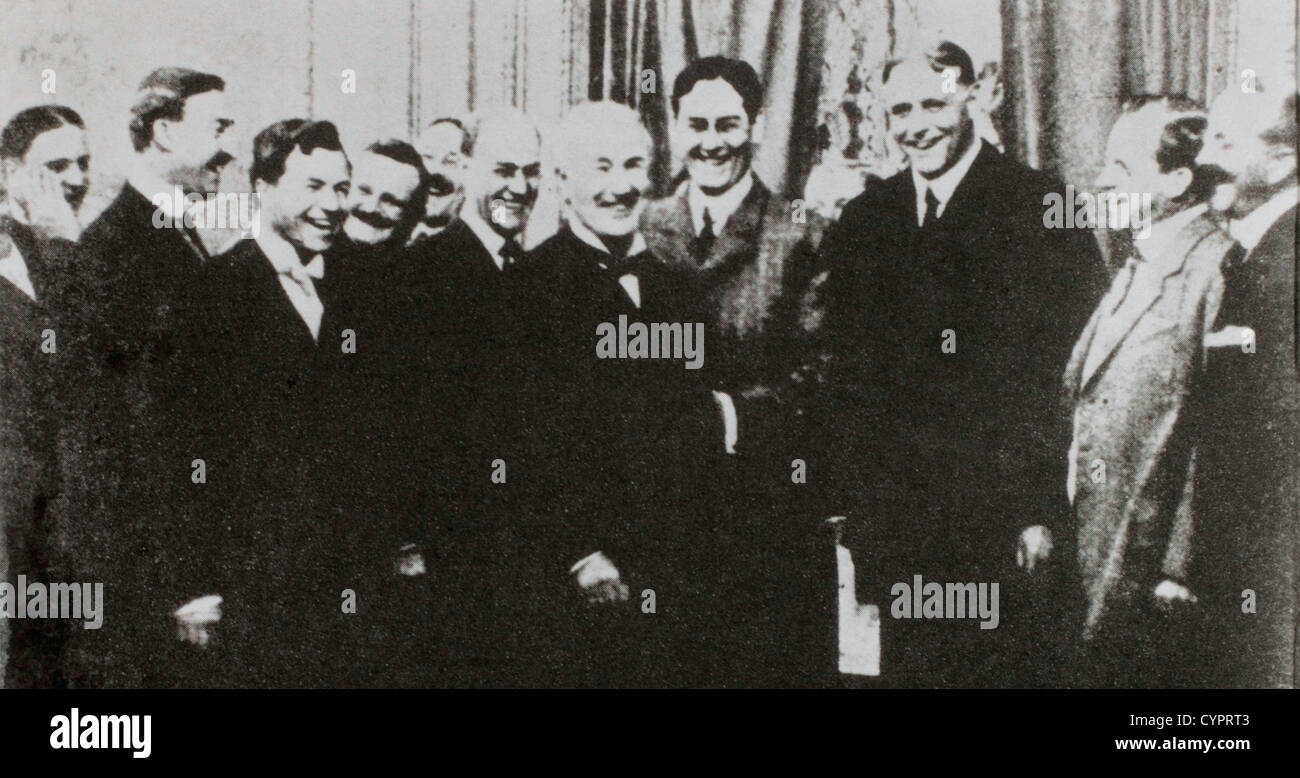 Motion Picture patentes Company, Albert Smith, George cráneo, George Kleine, Thomas A. Edison y otros, Retrato, diciembre de 1908 Foto de stock