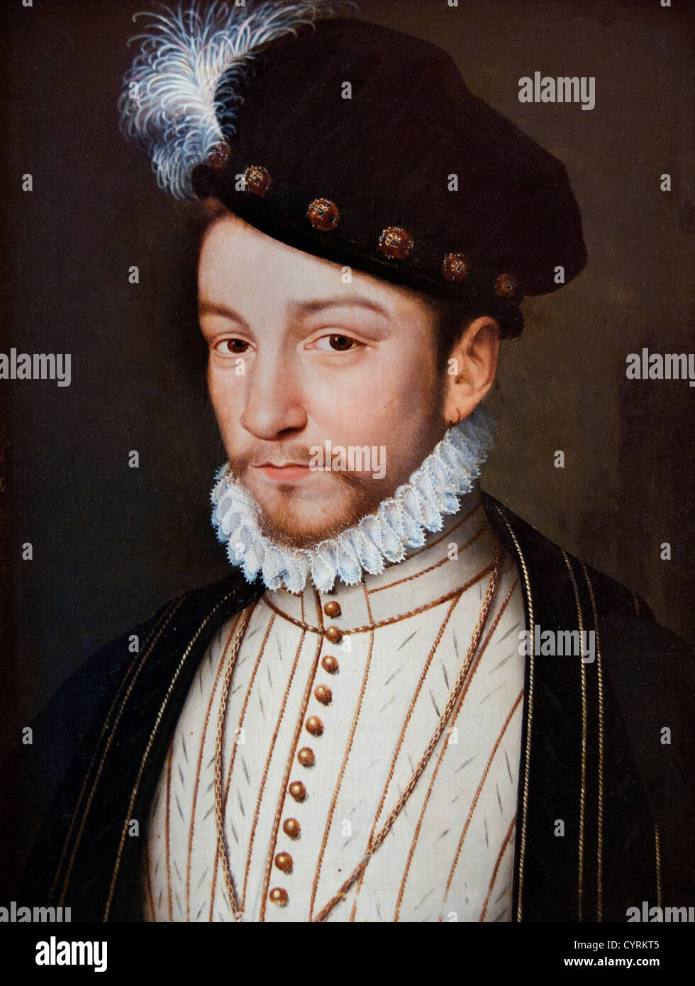Carlos IX, Rey de Francia 1550-74 Roi por Francois Clouet 1510-72 Foto de stock