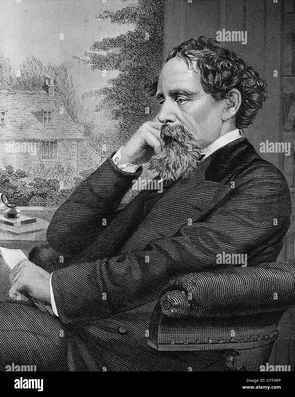 Charles Dickens, novelista inglés Foto de stock