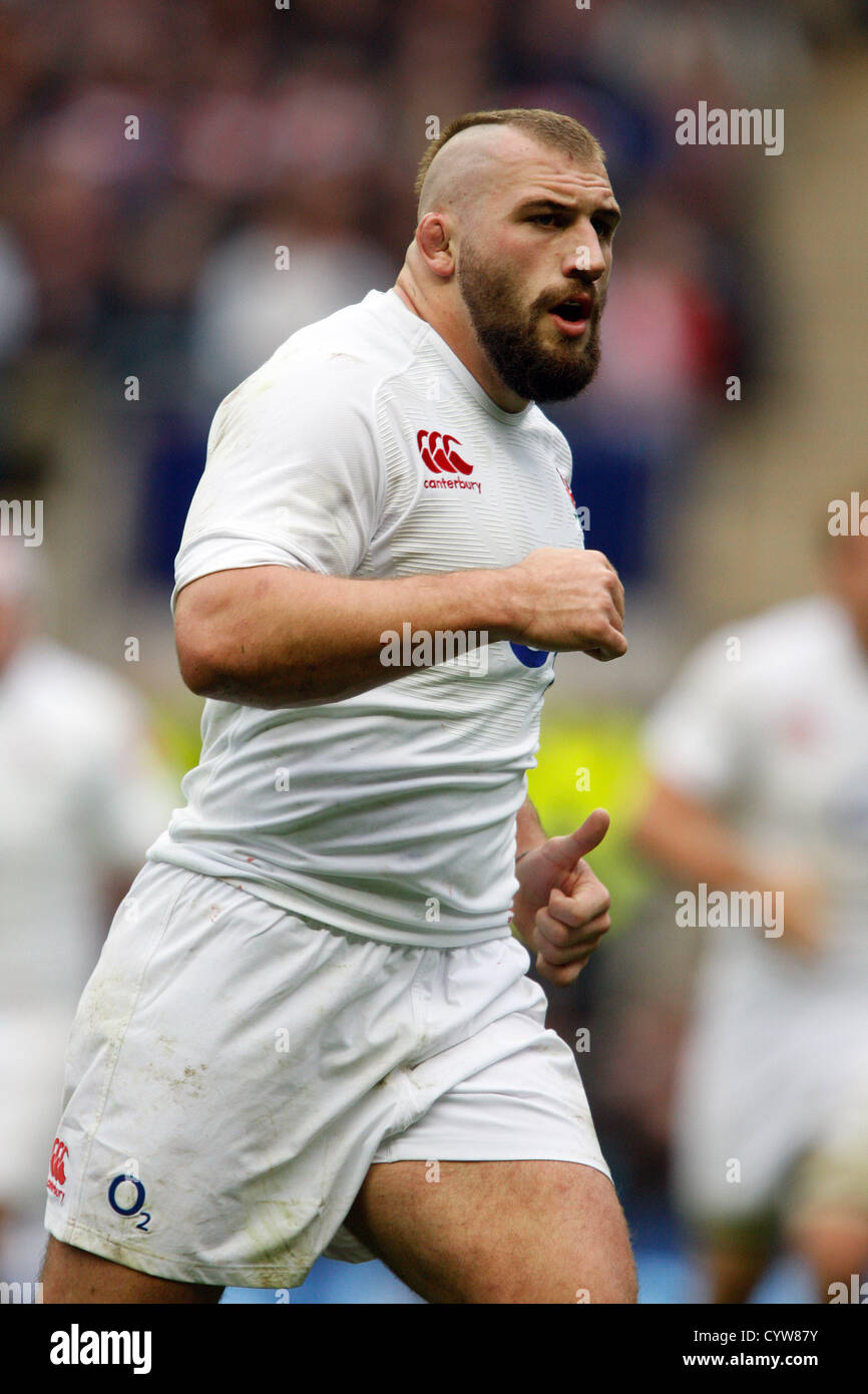 JOE MARLER ENGLAND V FIJI RU TWICKENHAM Middlesex, Inglaterra el 10 de noviembre de 2012 Foto de stock