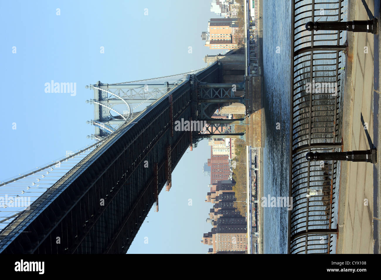 Dumbo, acrónimo de Down Under Manhattan Bridge el viaducto, barrio de la ciudad de Nueva York borough de Brooklyn Foto de stock