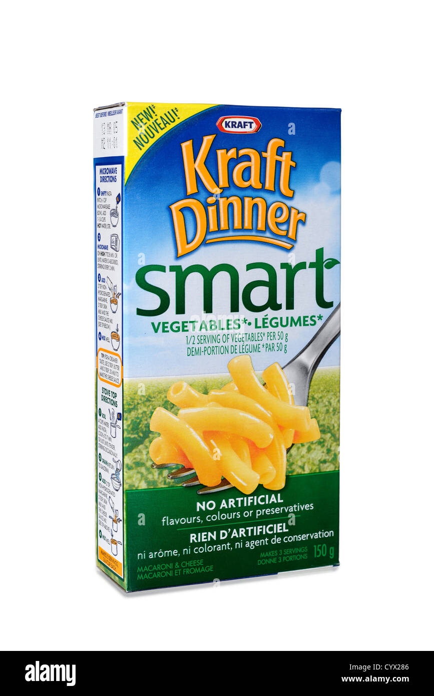 Cena de macarrones con queso Kraft Foto de stock