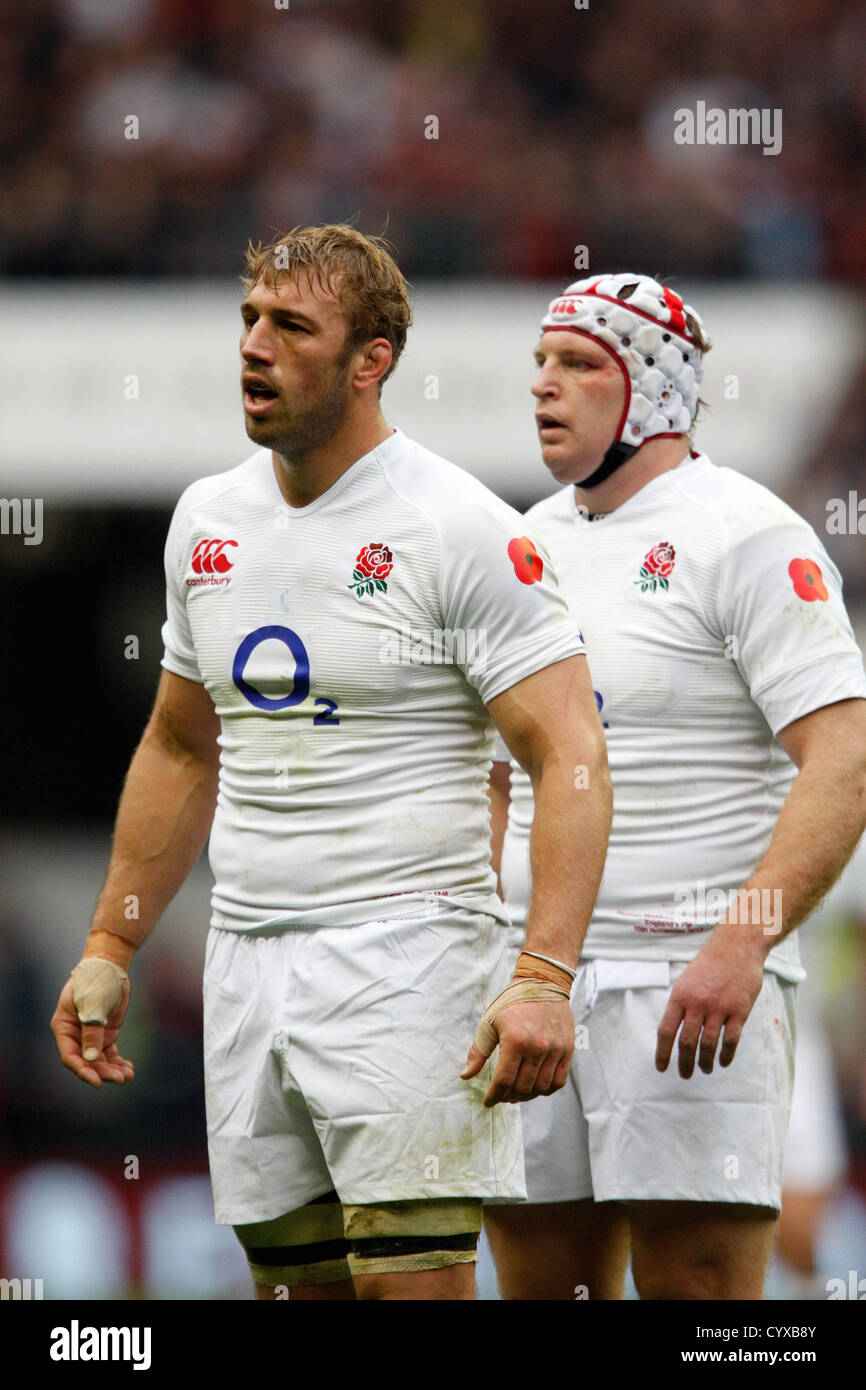 CHRIS ROBSHAW & THOMAS WALDROM INGLATERRA RU TWICKENHAM Middlesex, Inglaterra el 10 de noviembre de 2012 Foto de stock