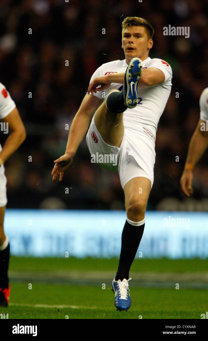 OWEN FARRELL INGLATERRA RU TWICKENHAM Middlesex, Inglaterra el 10 de noviembre de 2012 Foto de stock