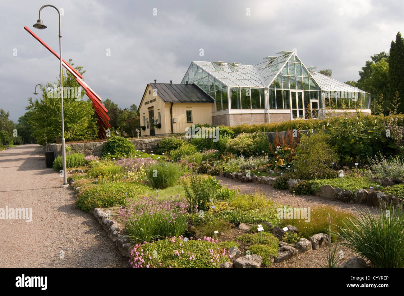 Jardín botánico de la Universidad de Uppsala Foto de stock