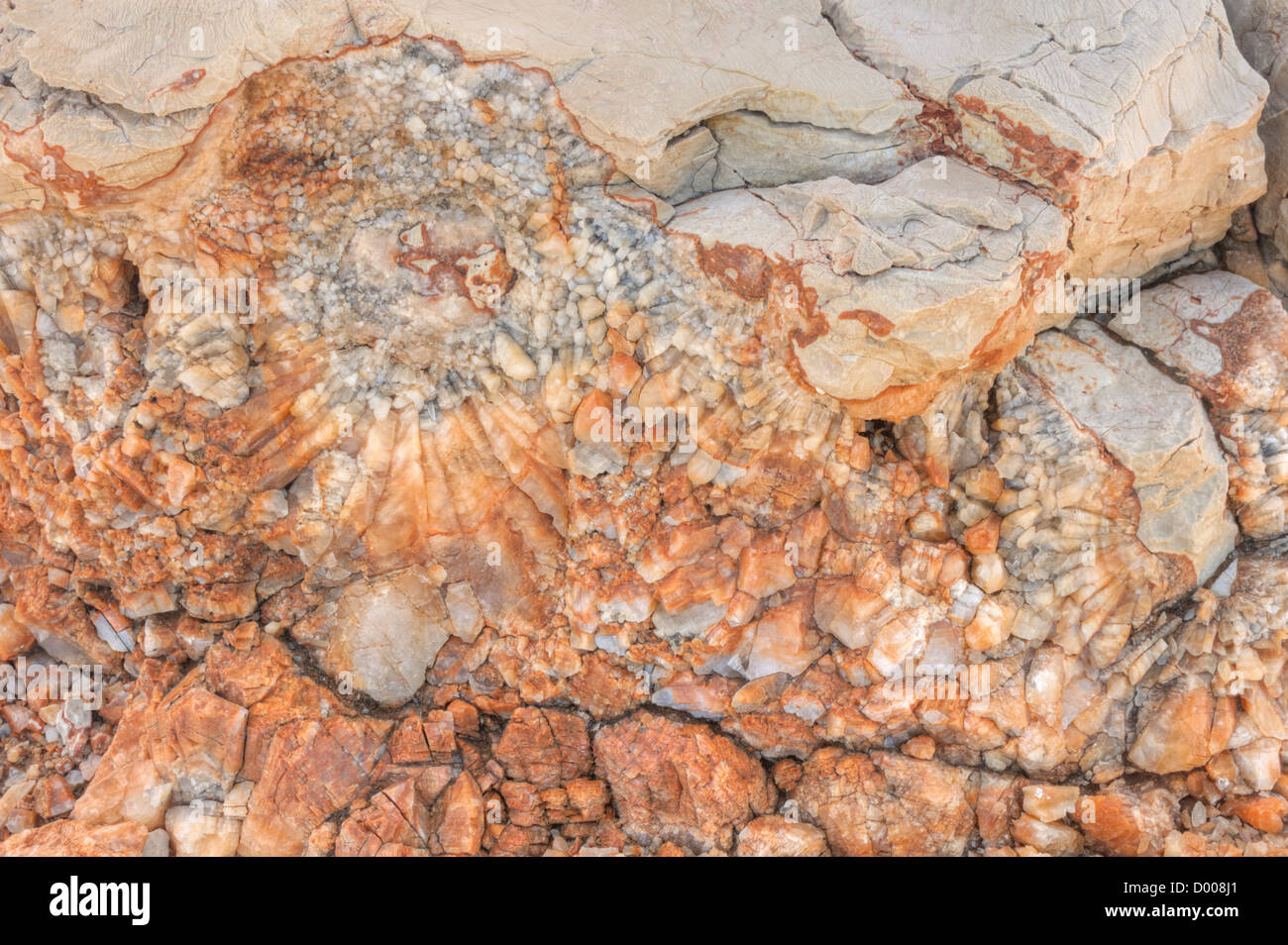 Detalle de la dolomita, calcita, superficie de piedra Foto de stock