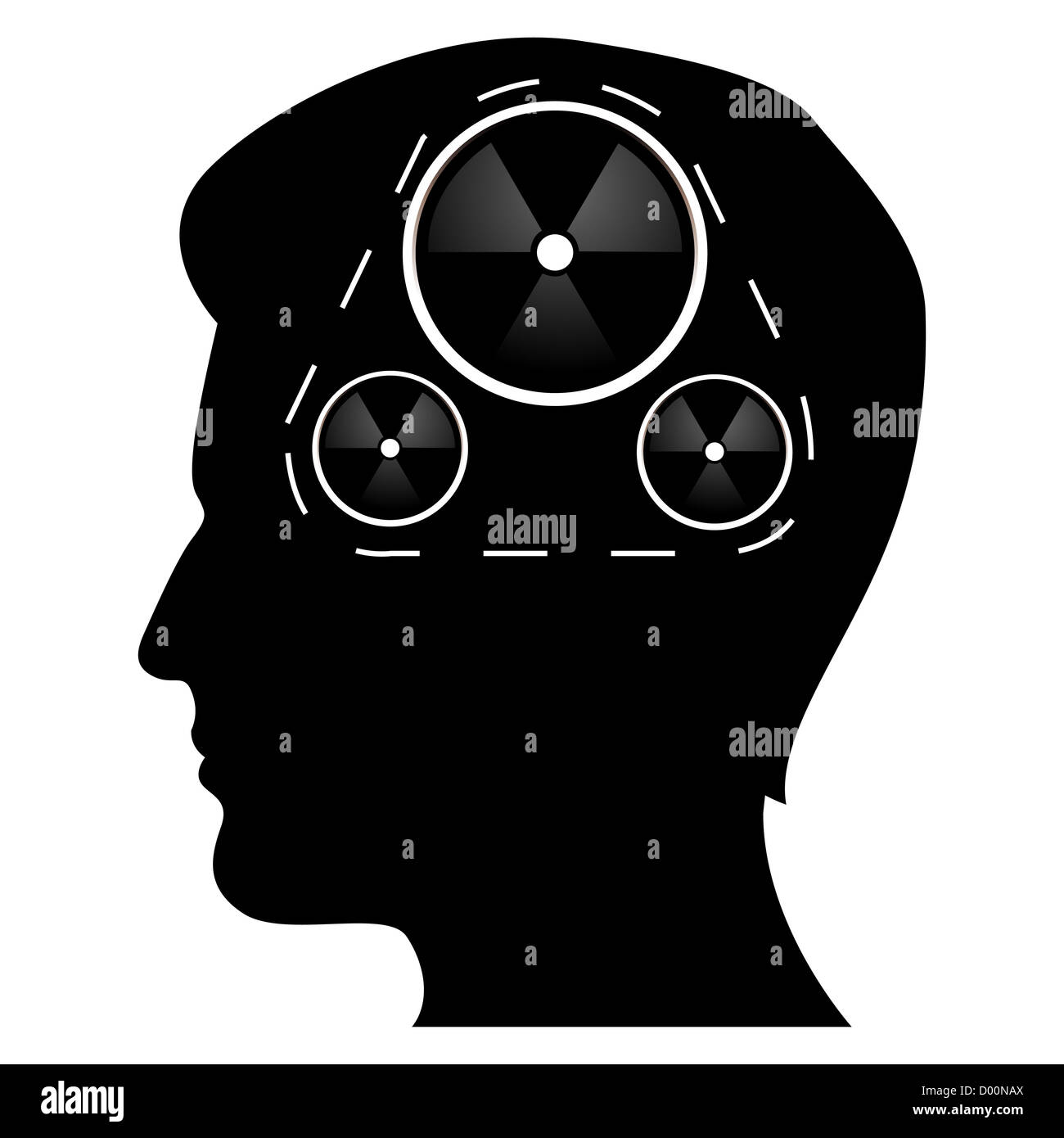 Illustratin de mecánica de la mente humana sobre fondo aislado Foto de stock