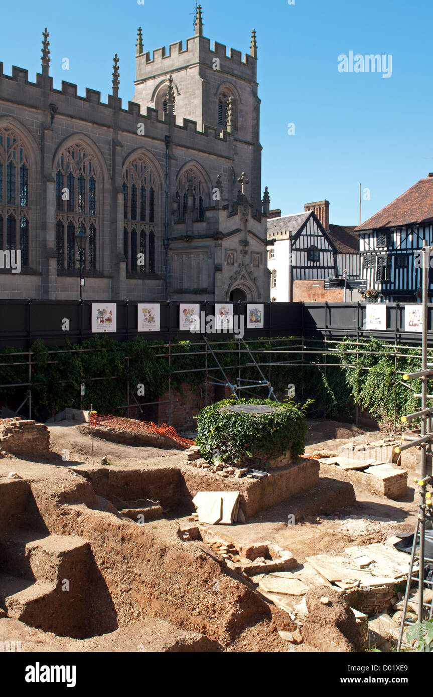 Las excavaciones de la casa de Shakespeare, nuevo lugar, Stratford-upon-Avon, Inglaterra, Reino Unido. Foto de stock