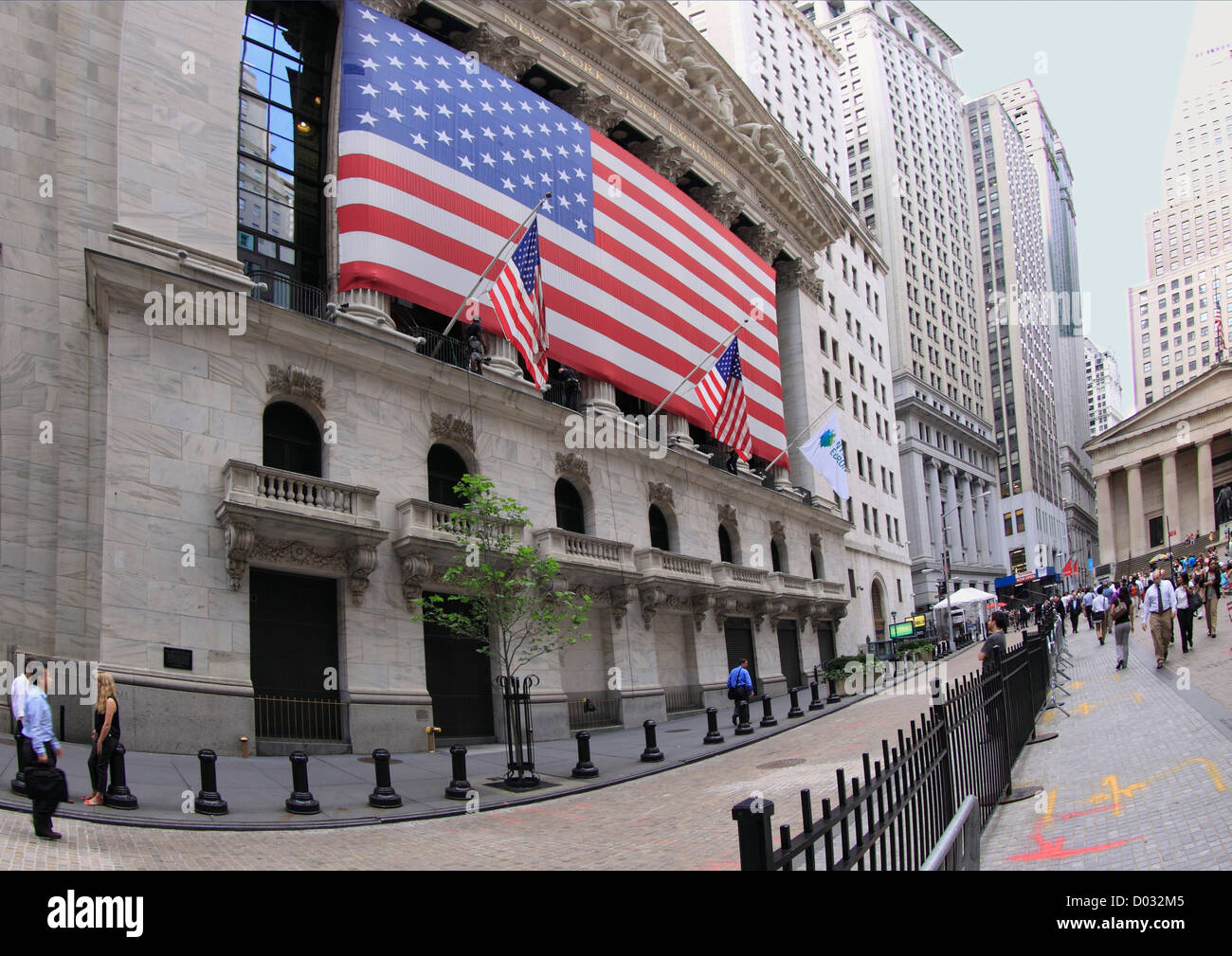 La Bolsa de Valores de Nueva York, en el distrito financiero de Manhattan, Ciudad de Nueva York Foto de stock