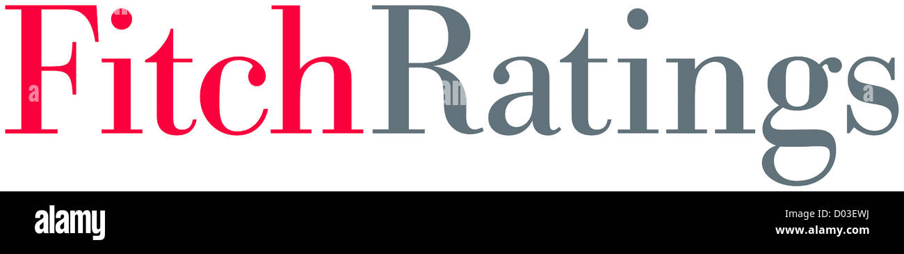 Logotipo de la agencia calificadora de riesgo crediticio Fitch Ratings con sede en Nueva York y Londres. Foto de stock