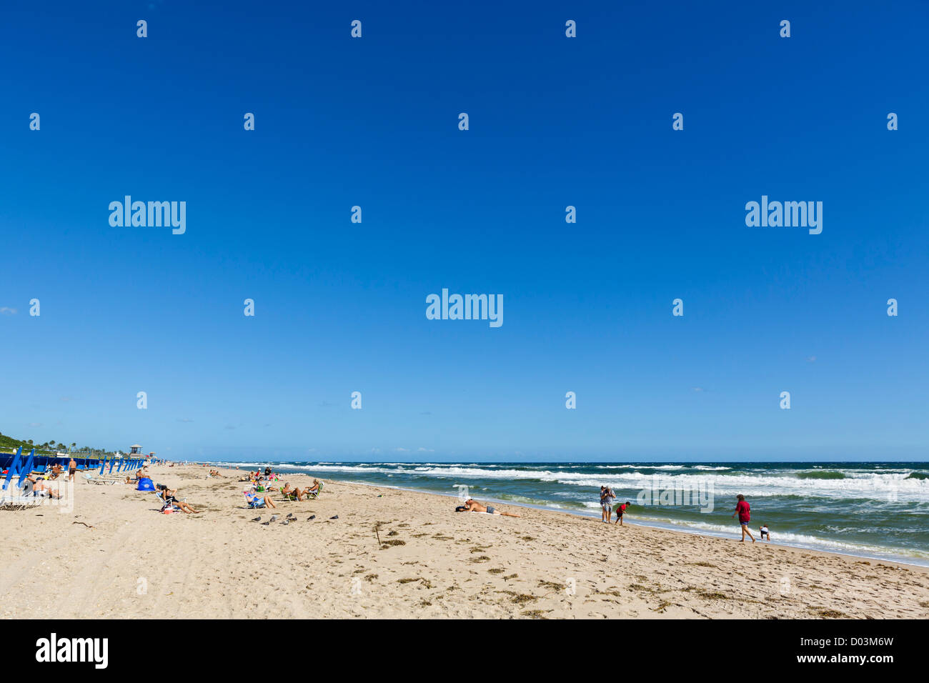 Playa de Delray Beach, en el condado de Palm Beach, el Treasure Coast, Florida, EE.UU. Foto de stock